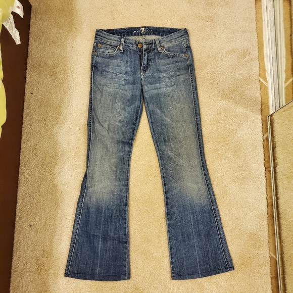 7 For All Mankind Multi-color A Pocket Flare Jeans - Picture 4 of 5